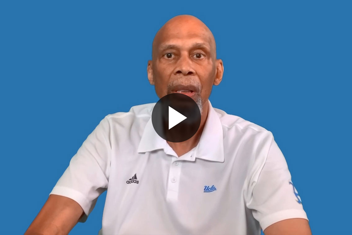 Kareem giving an interview